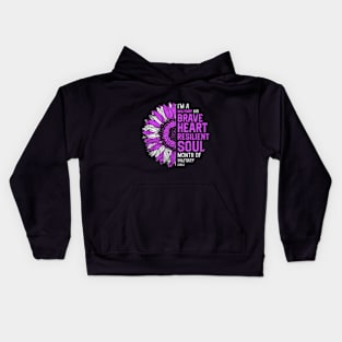 I'm A Military Kid Month Of The Military Child Purple Up Sunflower Kids Hoodie